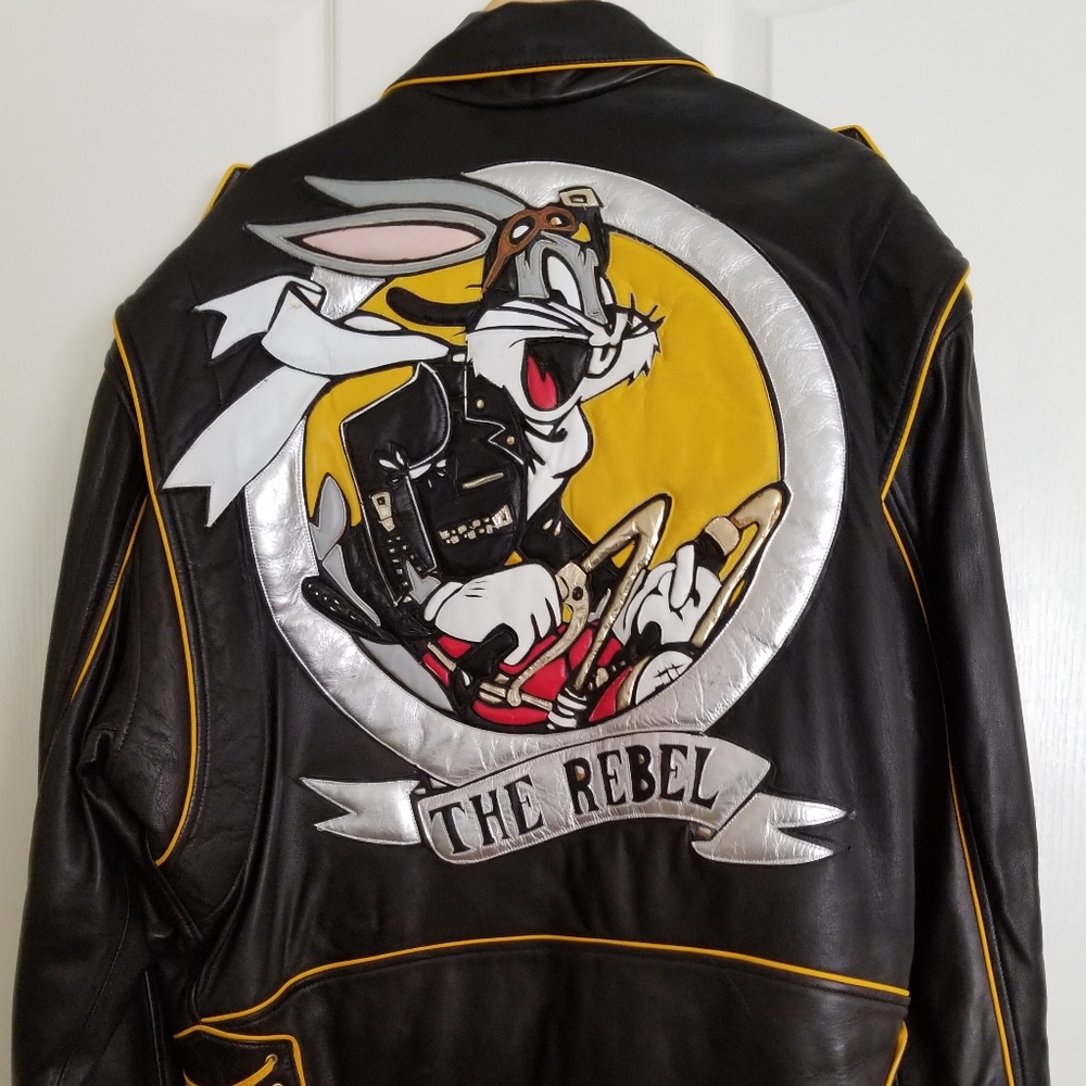 Vintage Men's Looney Tunes Leather Jacket